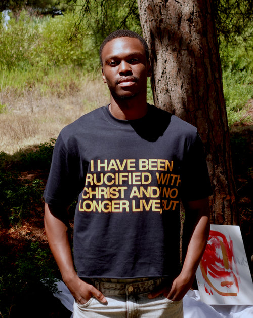 GALATIANS 2:20 NAVY BLUE T-SHIRT
