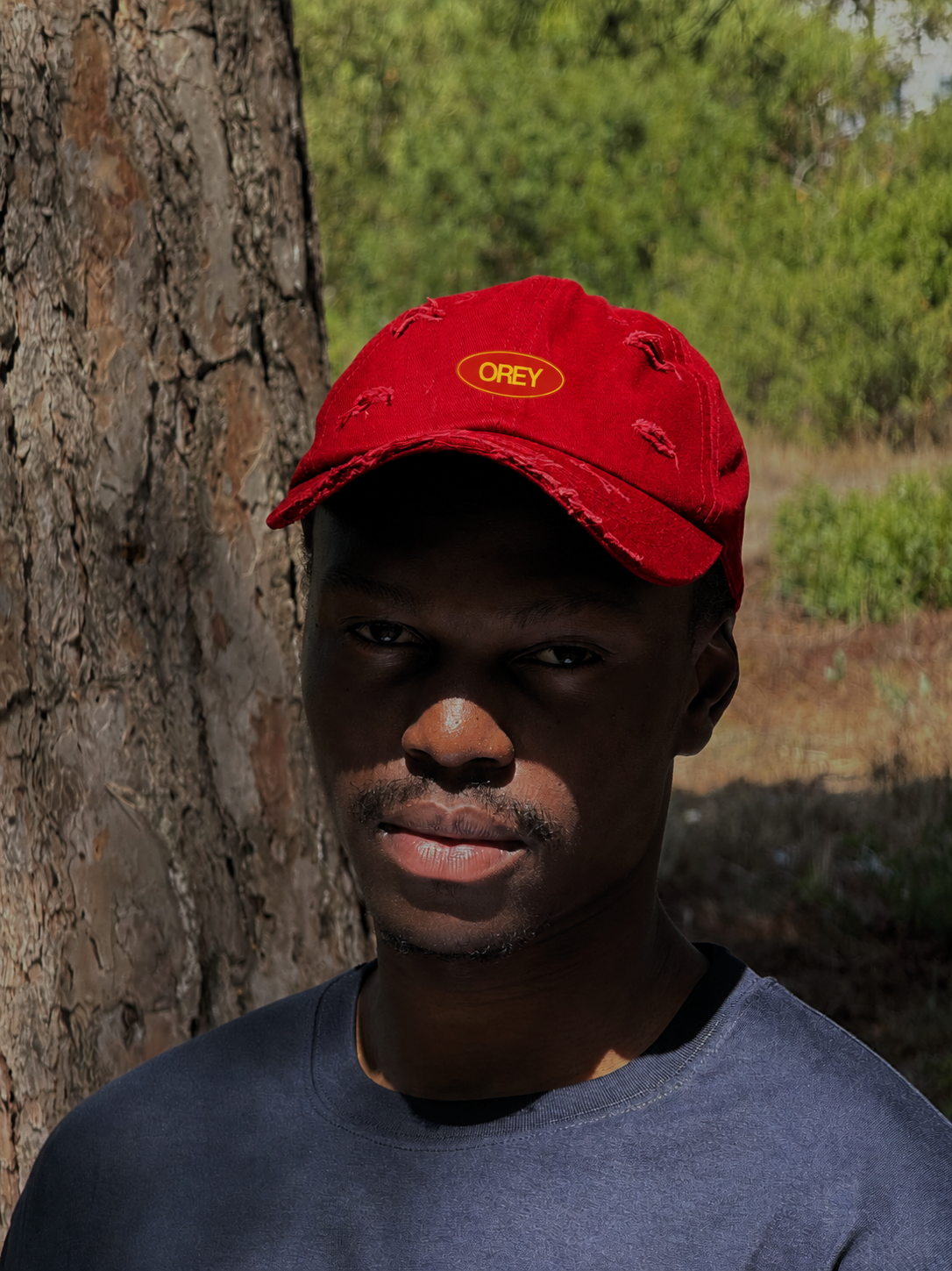 DISTRESSED RED OREY HAT