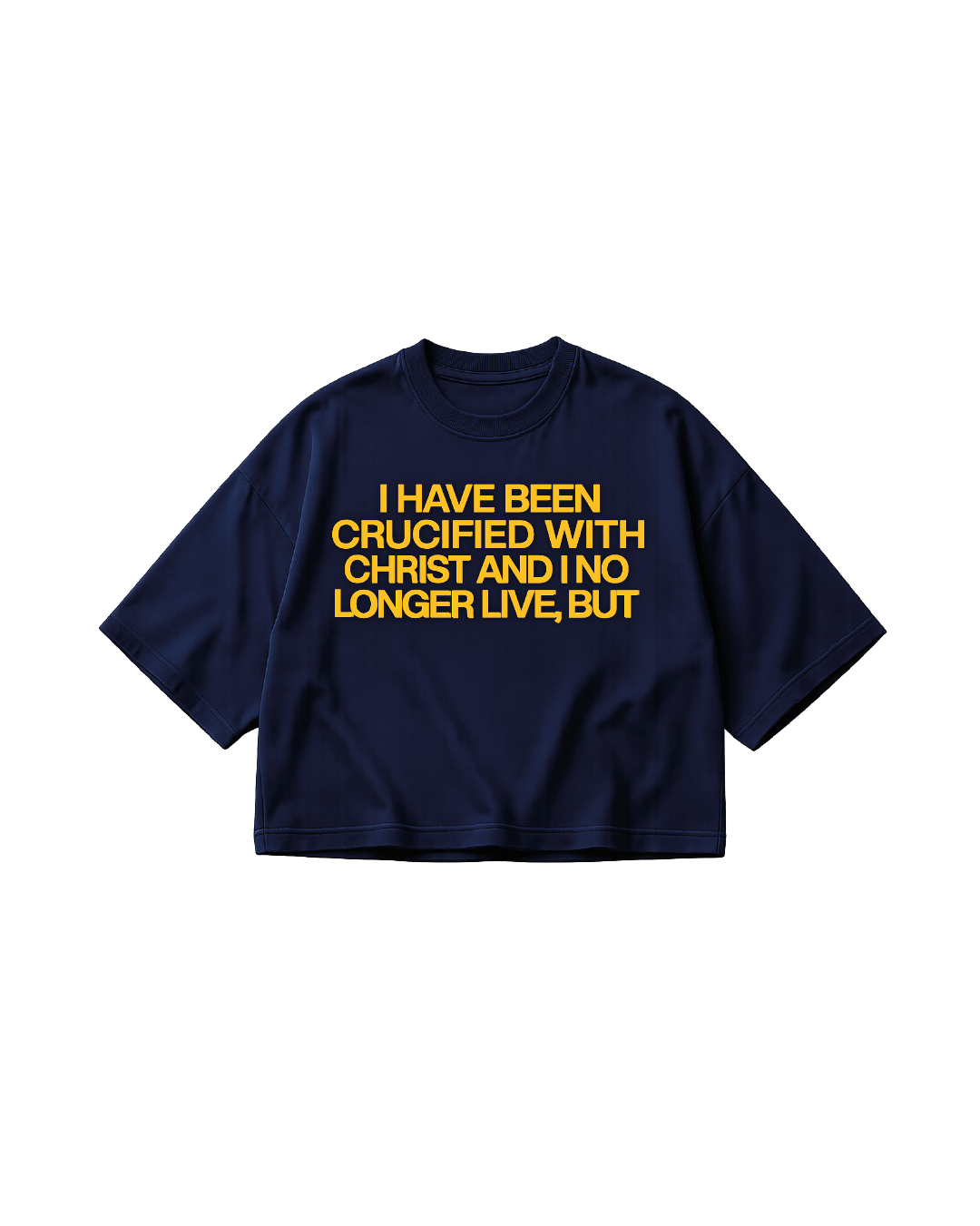 GALATIANS 2:20 NAVY BLUE T-SHIRT