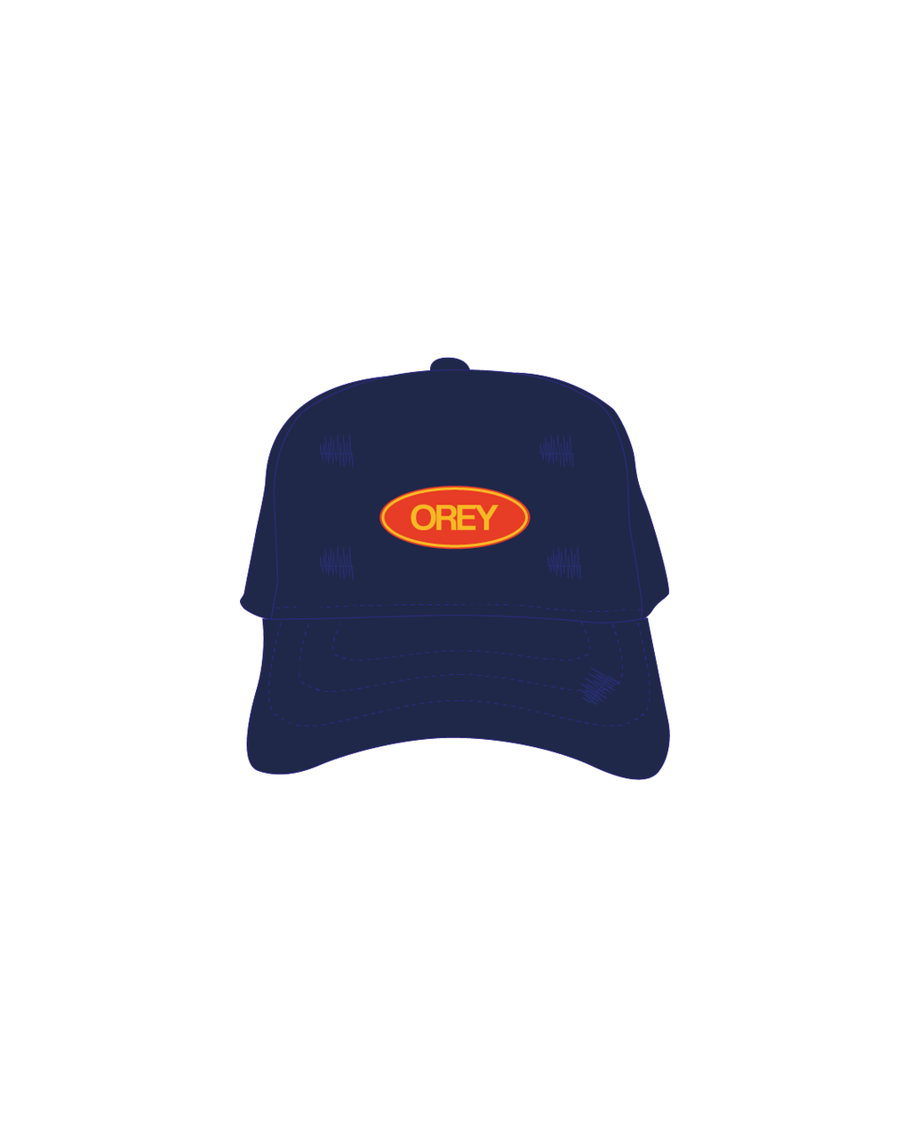 DISTORTED NAVY BLUE OREY HAT