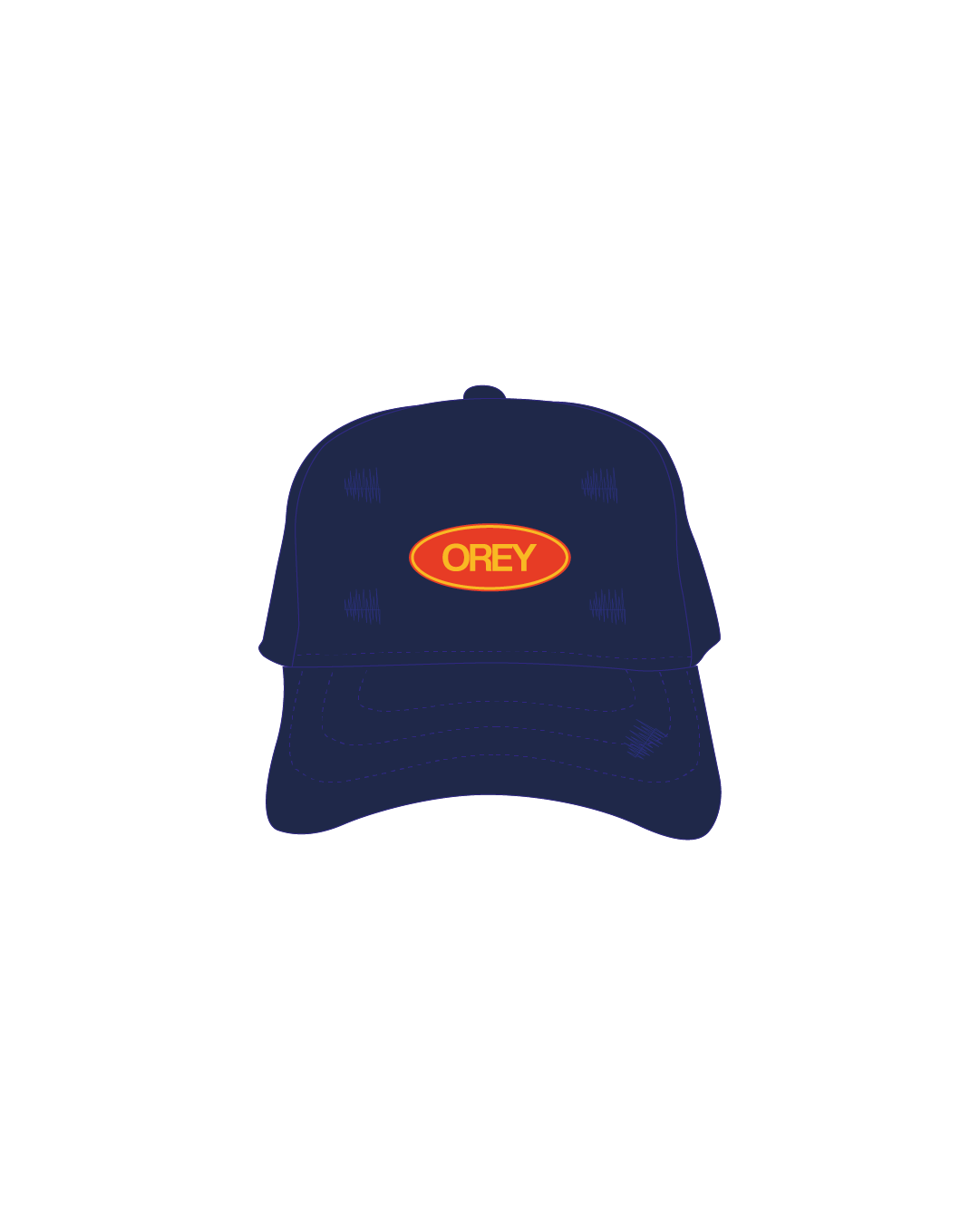 DISTORTED NAVY BLUE OREY HAT