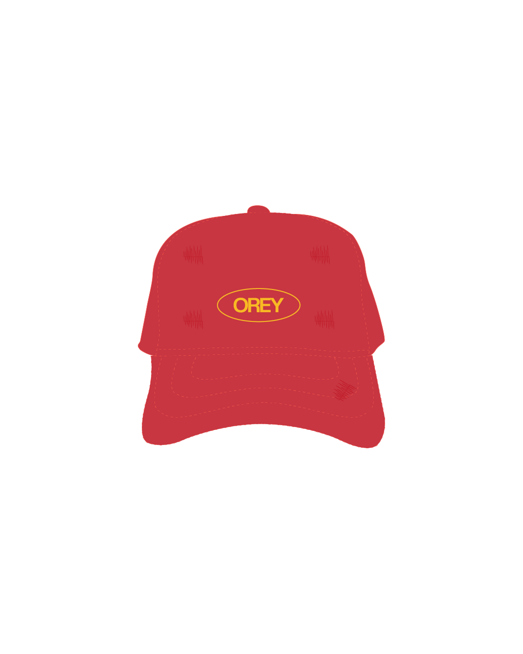 DISTRESSED RED OREY HAT